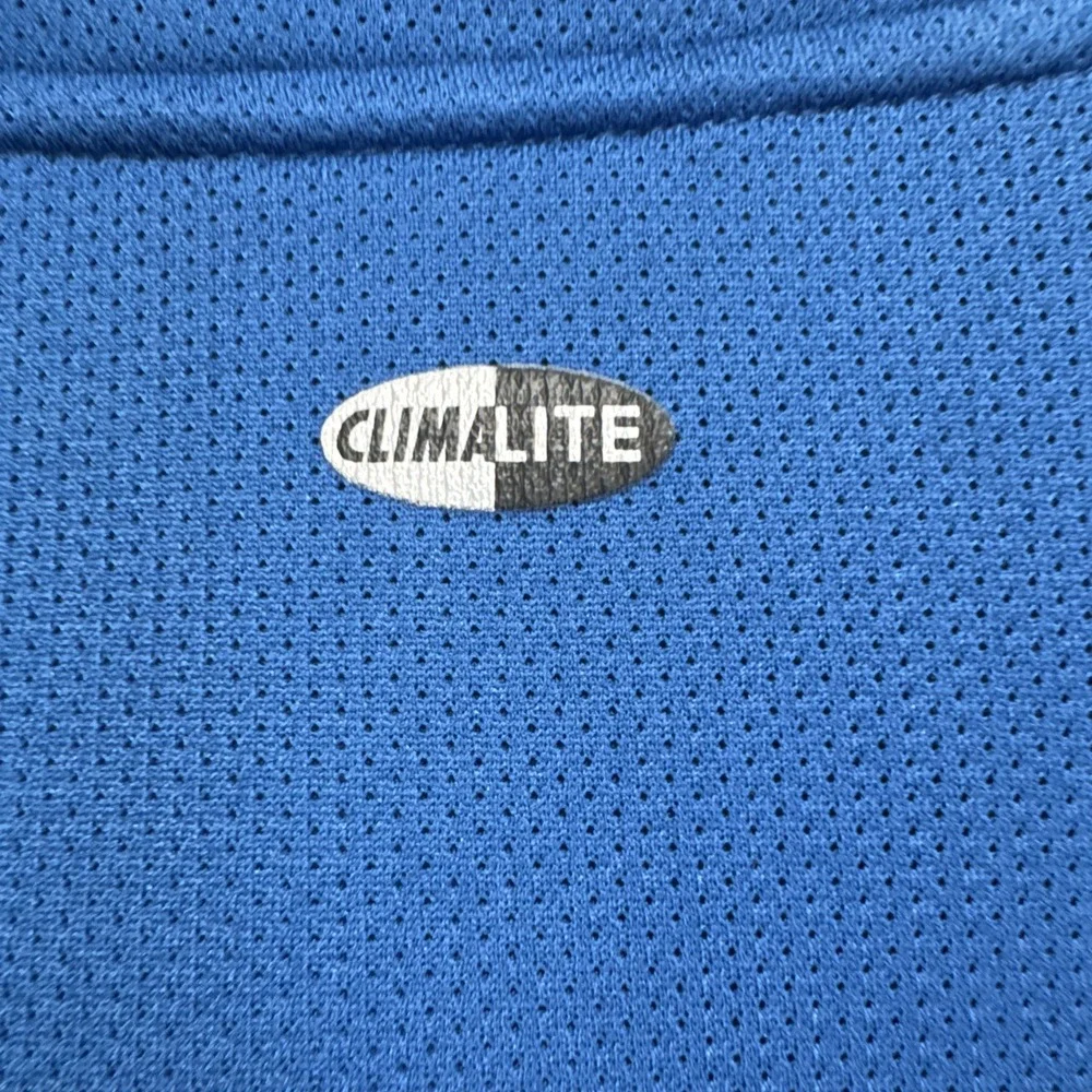 Adidas Climalite 3-Stripe Track Jacket Mens 2XL Blue Mesh Full Zip Mock Neck‎